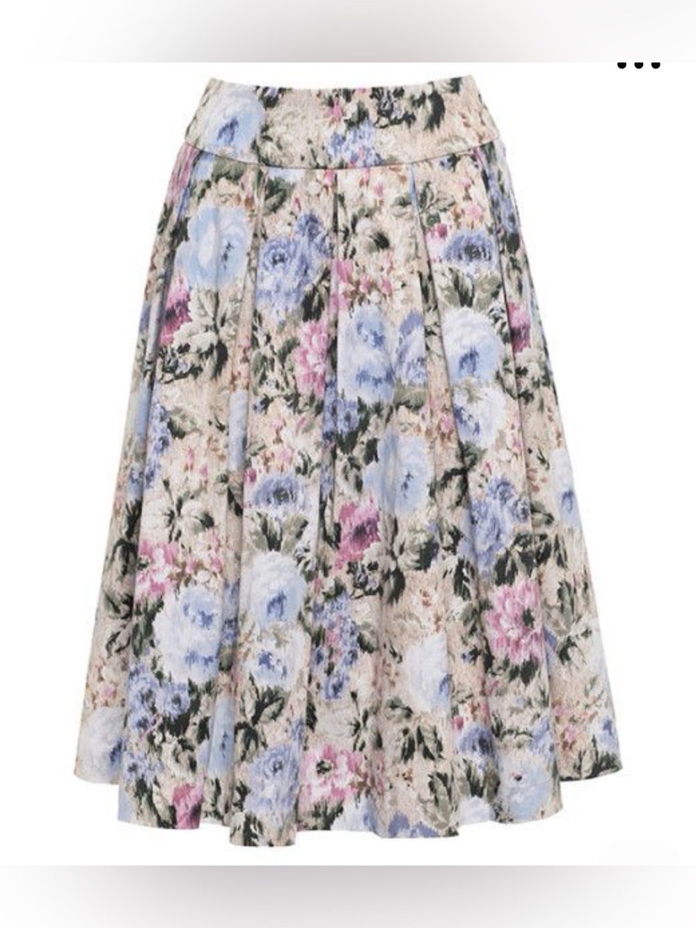 Review Size 6 Pastel Daze Floral Full A-Line Pleated Midi Skirt